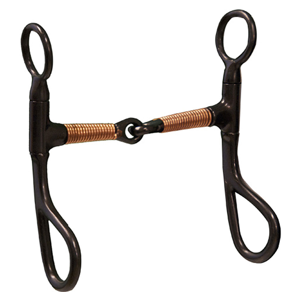 240207 5 In. Wire Wound Jointed Mouth Training Horse Bit, Black