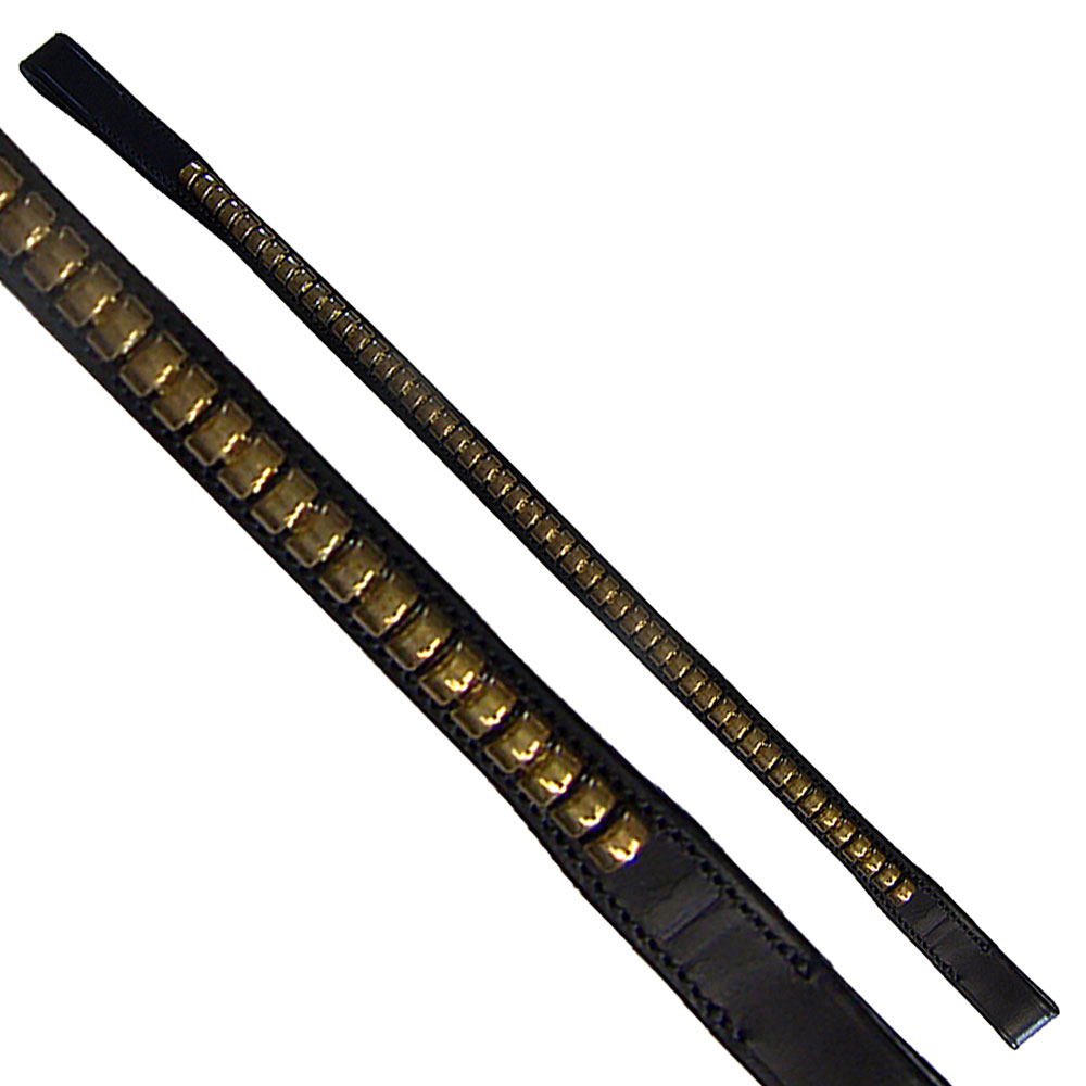 Aebb3241 Elite Brow Band-gold Clinchers, Black - Full