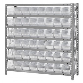 Quantum Storage 1239-101CL 12 x 39 Shelf Unit With 48 Bins Clear