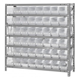 12 X 39 Shelf Unit With 30 Bins Clear