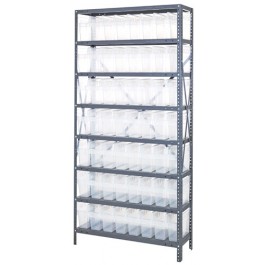 Quantum Storage 1275-SB801CL Clear Plastic Storage Bin Steel 8 Shelving Systems