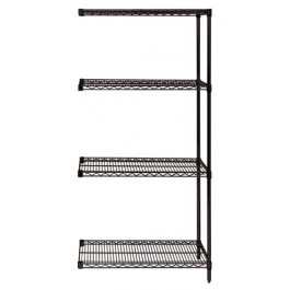 Quantum Storage AD54-1836BK 4-Shelf Black Wire Shelving Add-On Unit - 18 x 36 x 54 in.