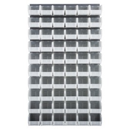 36 X 61 In. Gray Louvered Panel With Clear Bins