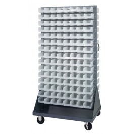 Mobile Louvered Rack With 240 Bins Clear