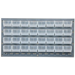 Quantum Storage Qlp-3619-210-32cl 36 X 19 In. Gray Louvered Panel With 32 Bins
