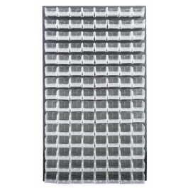 Quantum Storage Qlp-3661-220-120cl 36 X 61 In. Gray Louvered Panel With Clear Bins