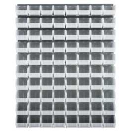 48 X 61 In. Gray Louvered Panel With Plastic Bins