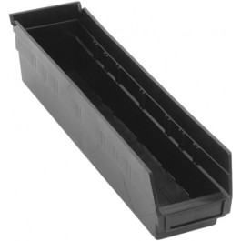 Quantum Storage QSB103BR Black Recycled Plastic Storage Bins - 17.88 x 4.13 x 4 in.