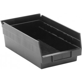 Quantum Storage QSB102BR Black Recycled Plastic Storage Bins - 11.63 x 6.63 x 4 in.