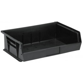 Quantum Storage QUS245BR Black Recycled Plastic Bins - 10.88 x 16.5 x 5 in.