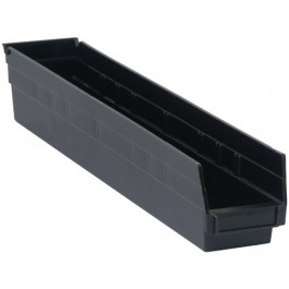 Quantum Storage QSB105CO Black Conductive ESD Plastic Storage Bins - 23.63 x 4.13 x 4 in.