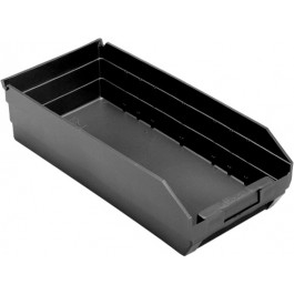 Quantum Storage QSB108BR Black Recycled Plastic Storage Bins - 17.88 x 8.38 x 4 in.