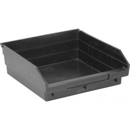 Quantum Storage QSB109BR Black Recycled Plastic Storage Bins - 11.63 x 11.13 x 4 in.