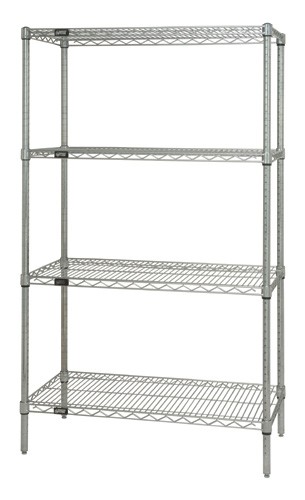 4-shelf Stainless Steel Wire Shelving Unit, 36 X 72 X 54 In.