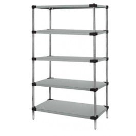 Galvanized Steel Solid 5 Shelf Unit - 21 X 72 X 86 In.