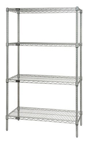 Quantum Storage WR86-2448C Wire 4 Shelf Starter Kit, Chrome - 24 x 48 x 86 in.