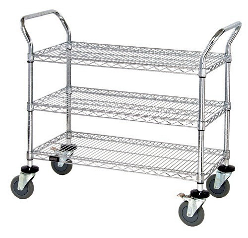 Wire Shelf Conductive Mobile Utility Cart - 18 X 36 In.