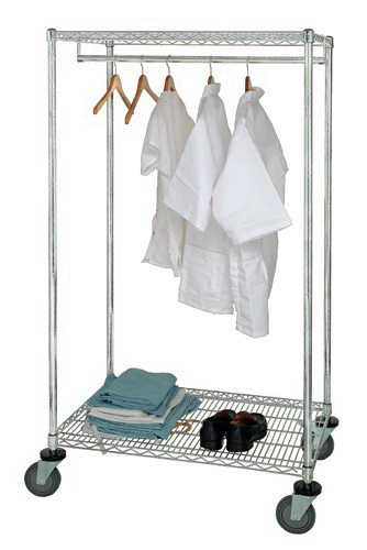 Wire Garment Rack, Mobile 24 X 60 X 69 In.