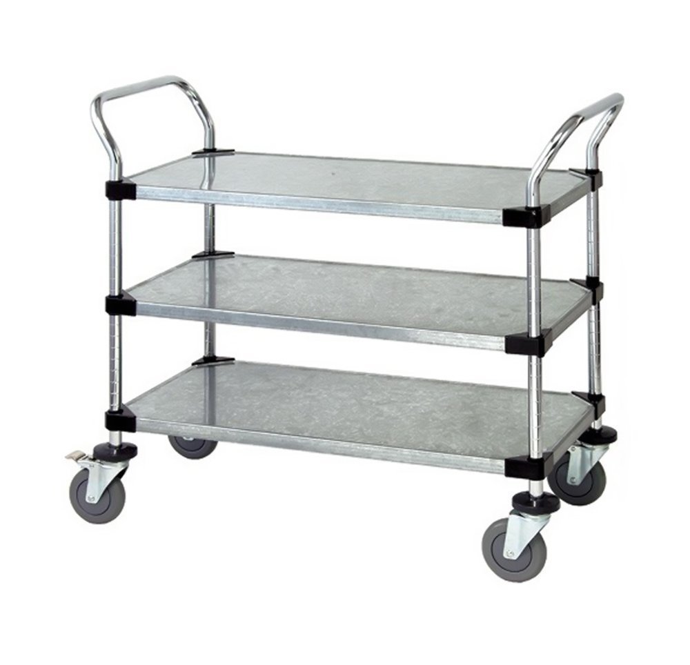 3 Solid Shelf Mobile Utility Cart - 24 X 42 In.