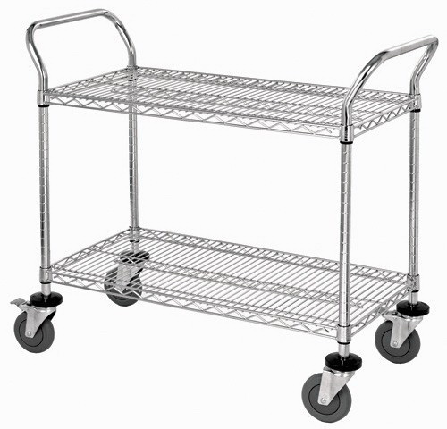 Wire Shelf Conductive Mobile Utility Cart, - 24 X 36 In.