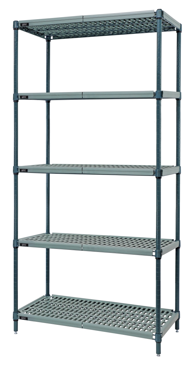 WR86-2136WPM-5 Wire Plastic Mat Shelving Unit - 36 x 21 x 86 in.