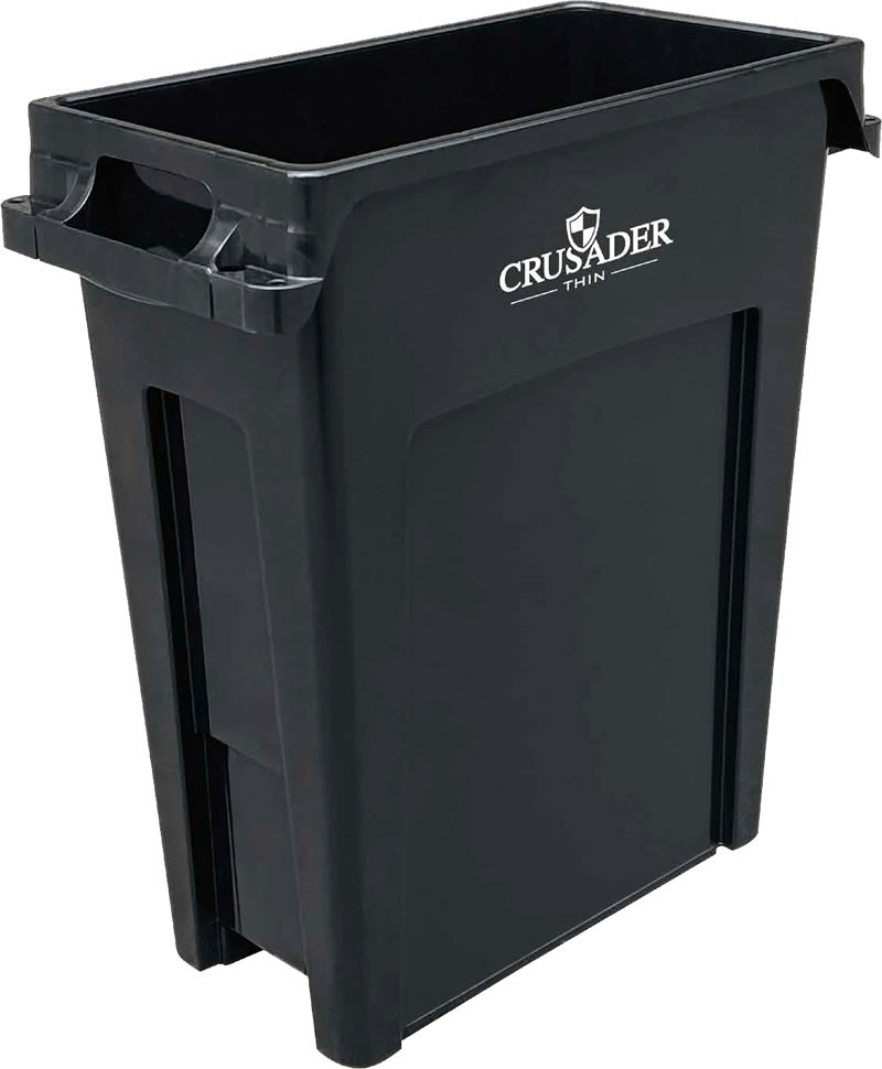 Quantum Storage CTH-16BK 25 in. Thin 16 gal Polypropylene Container, Black