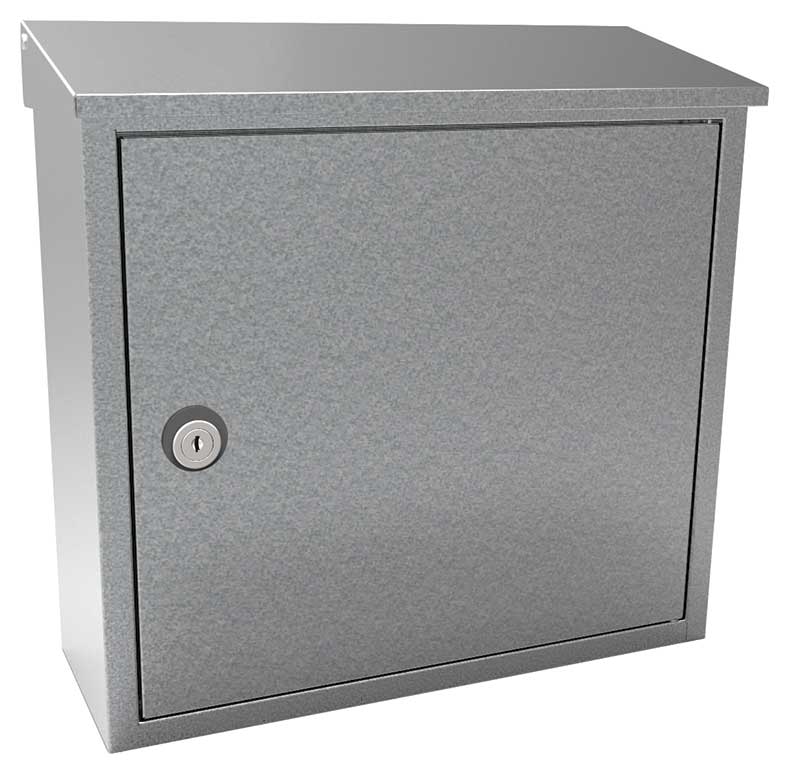 Allux 400 Top-loading Locking Wall Mounted Mailbox, Galvanized Steel
