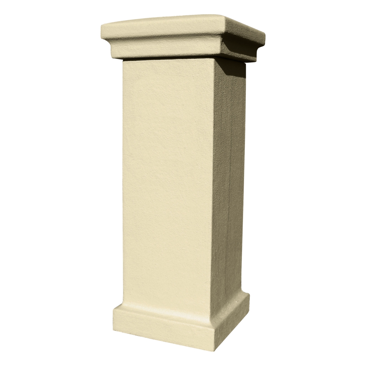 VAC-STUCOL-SS Stucco Locking Column Vacation Mailbox with Decorative Scroll Door, Sandstone