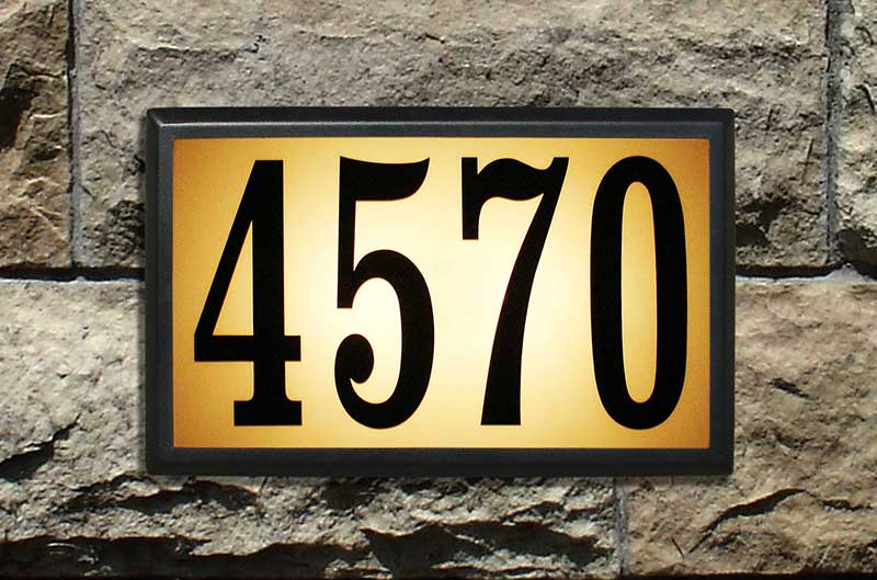 Lt6b-1310 15 In. Bayside Estate Lighted Address Plaque In Black Frame Color