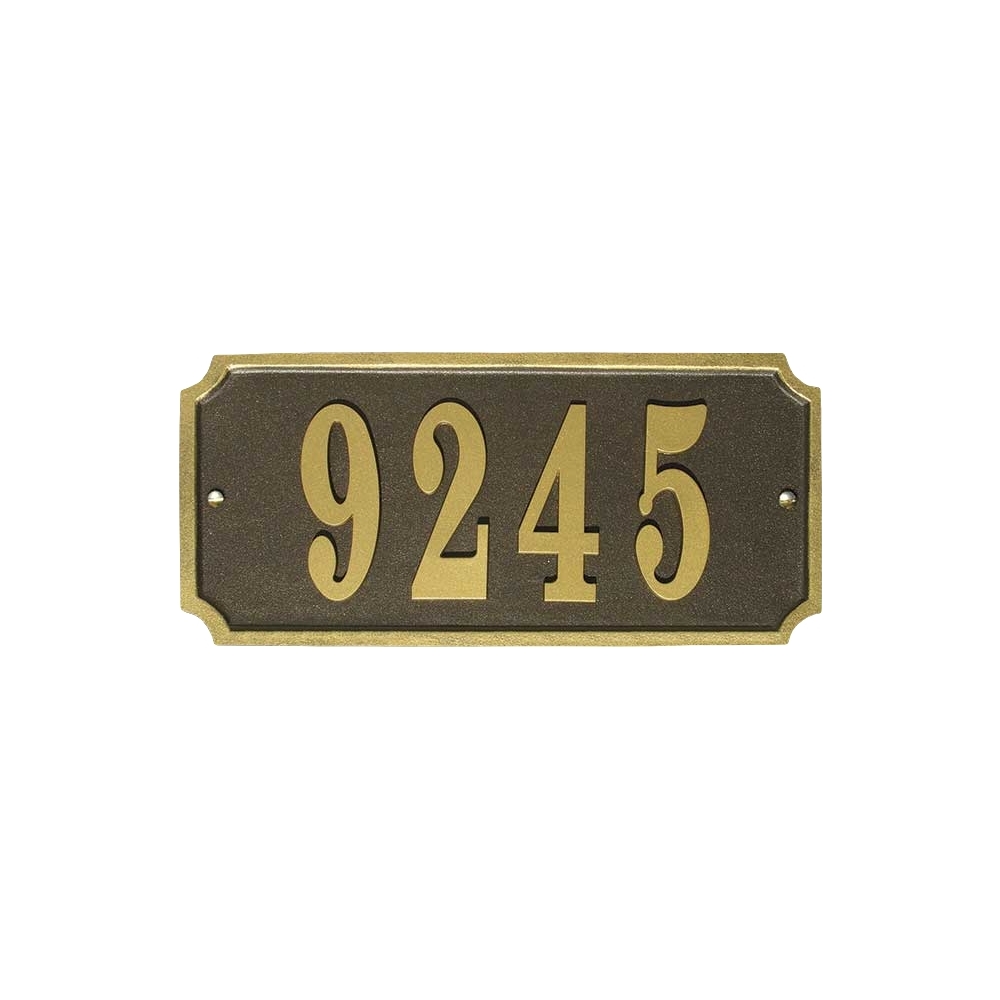 Watr-rec-bz 16 In. Waterford Rectangle Cast Aluminum Bronze With Gold Border Address Plaque