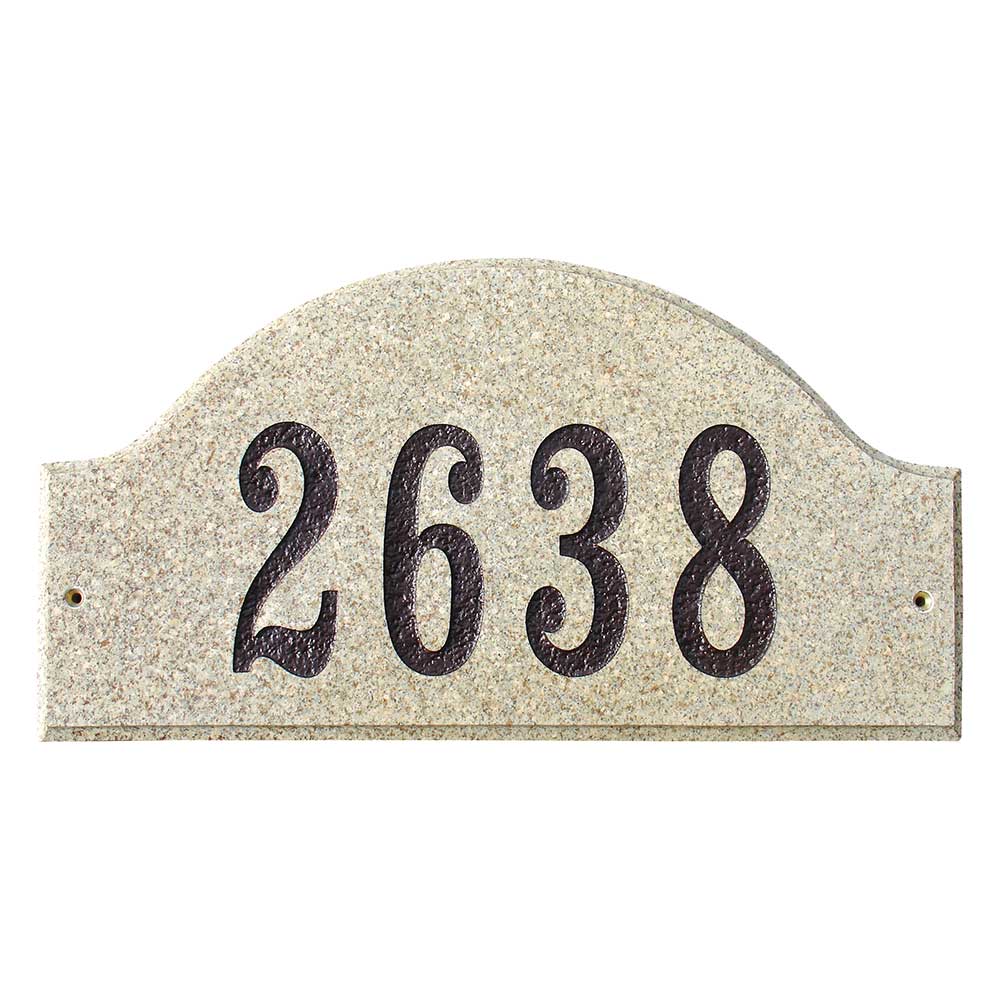 Rid-4703-sp 9 In. Ridgecrest Arch Sand Granite Polished Stone Color Solid Granite Address Plaque