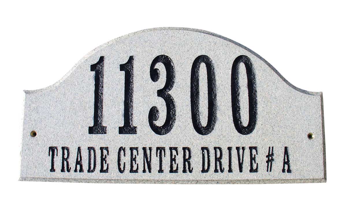 Rid-4703-sn 9 In. Ridgecrest Arch Sand Granite Natural Stone Color Solid Granite Address Plaque
