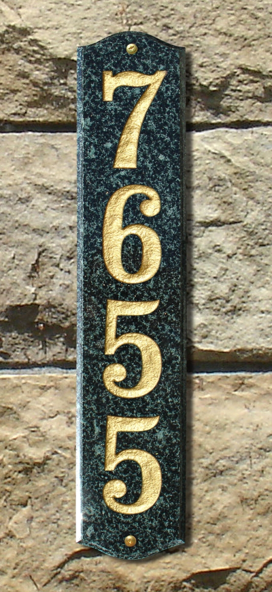 Wex-4719-ep 4.5 In. Wexford Vertical Emerald Green Polished Stone Color Solid Granite Address Plaque