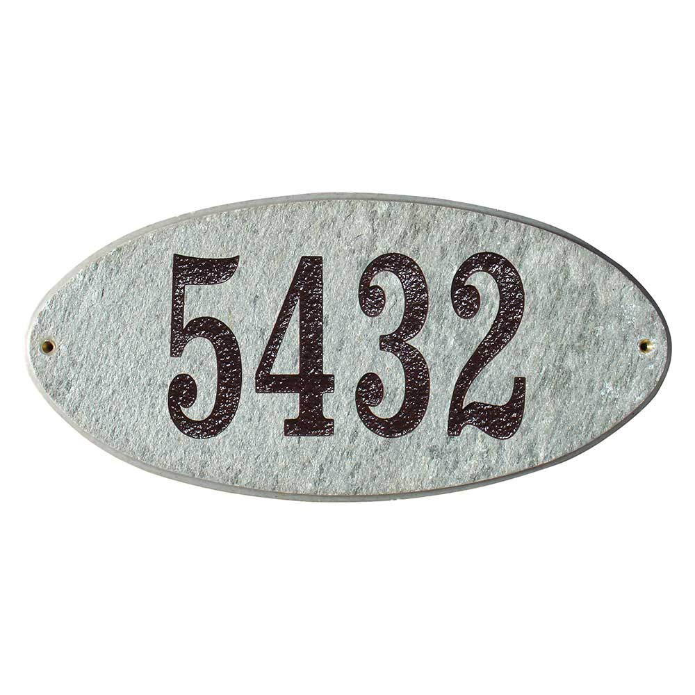Roc-4701-qz 9 In. Rockport Oval In Quartzite Stone Color Solid Granite Address Plaque