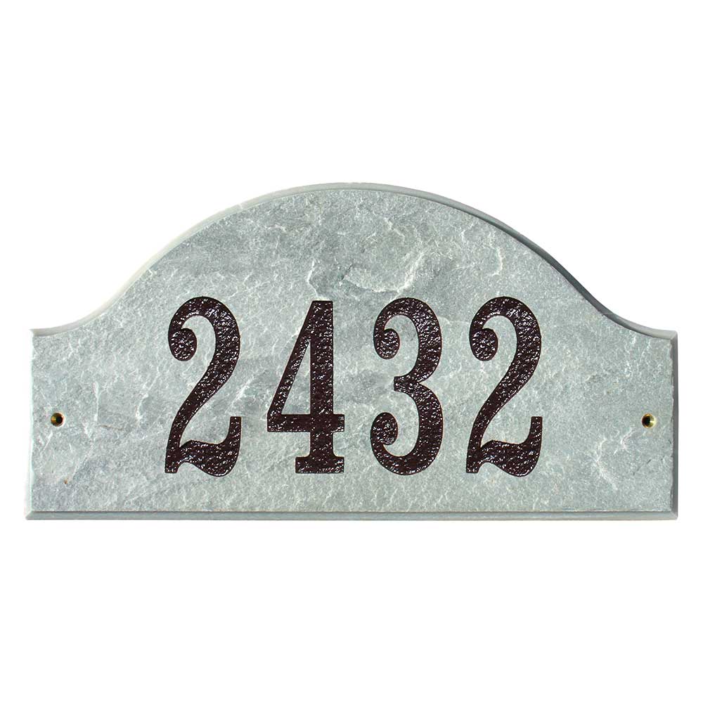 Rid-4703-qz 9 In. Ridgecrest Arch Quartzite Stone Color Solid Granite Address Plaque