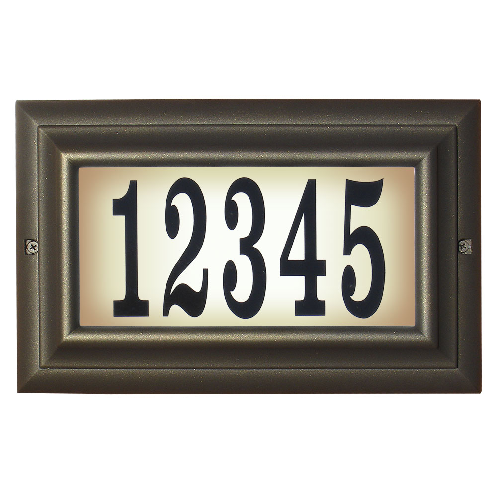 Lts-1300-orb 15 In. Edgewood Standard Lighted Address Plaque In Oil Rub Bronze Frame Color