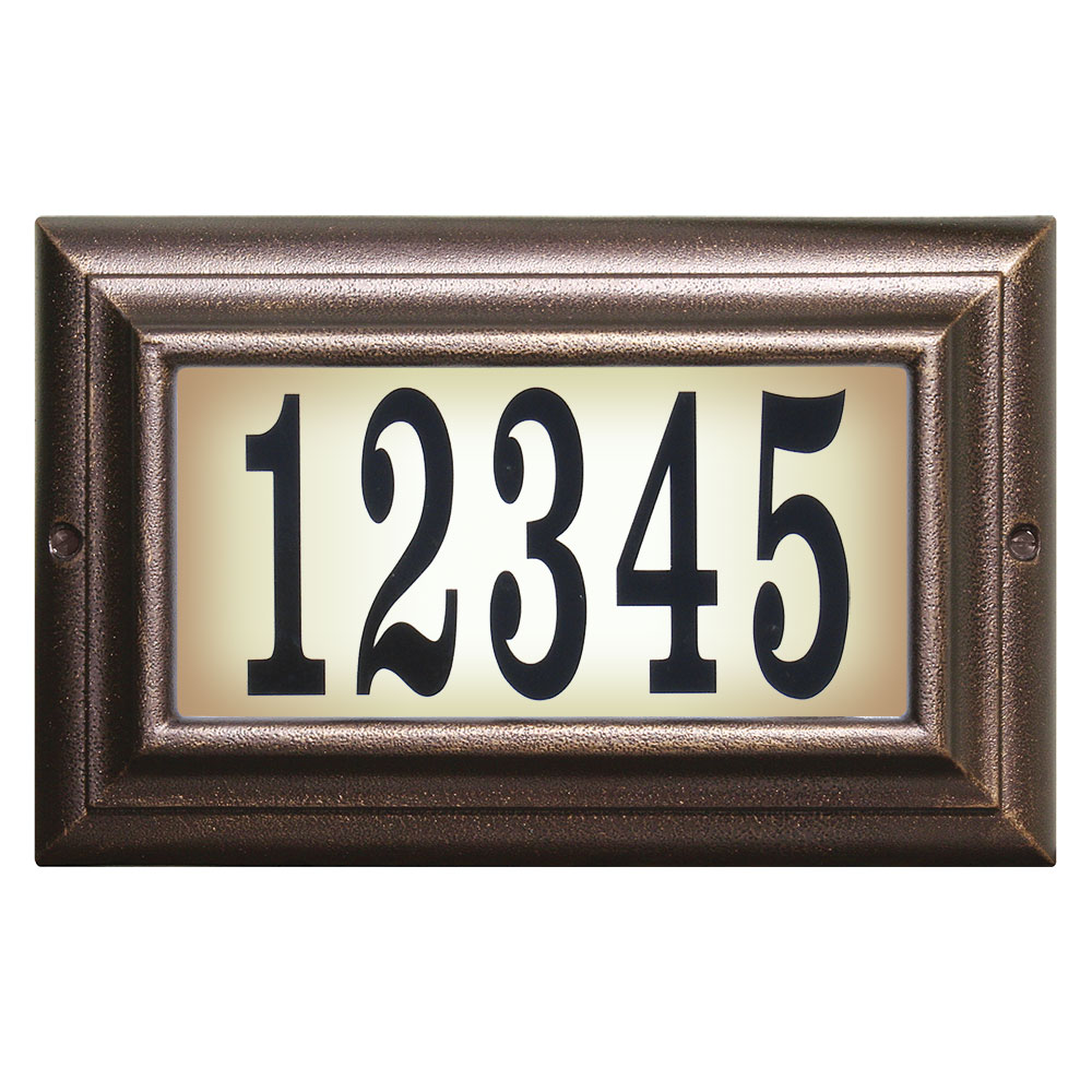 Lts-1300-ac 15 In. Edgewood Standard Lighted Address Plaque In Antique Copper Frame Color