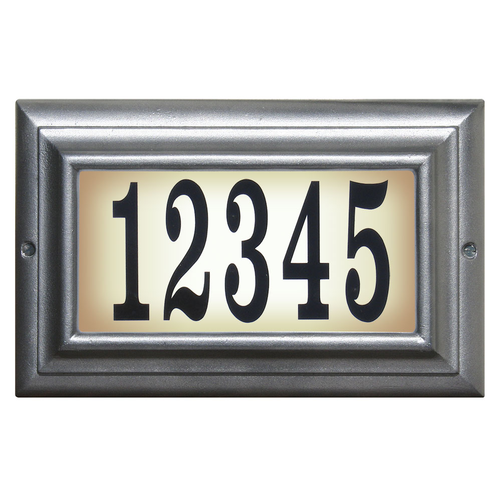 Lts-1300-pw 15 In. Edgewood Standard Lighted Address Plaque In Pewter Frame Color
