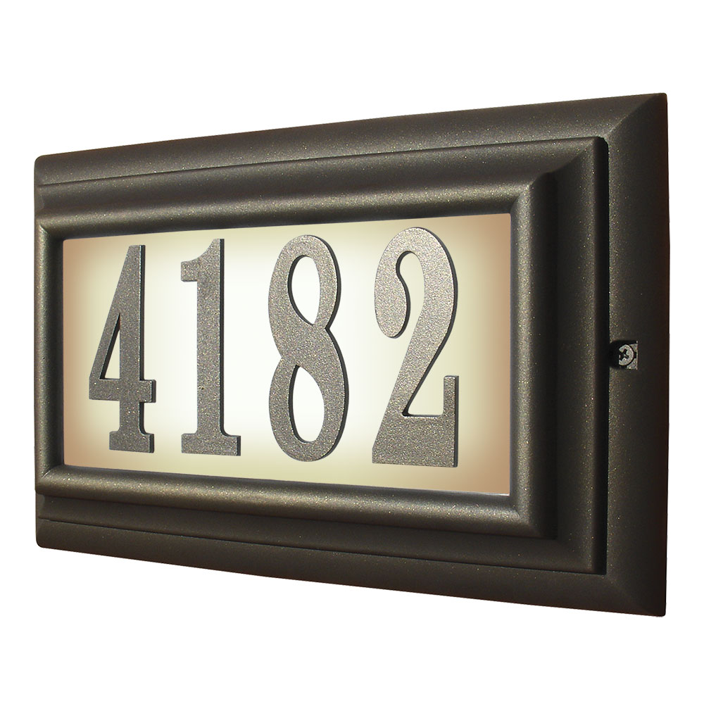 Ltl-1301-orb 15 In. Edgewood Large Lighted Address Plaque In Oil Rub Bronze Frame Color