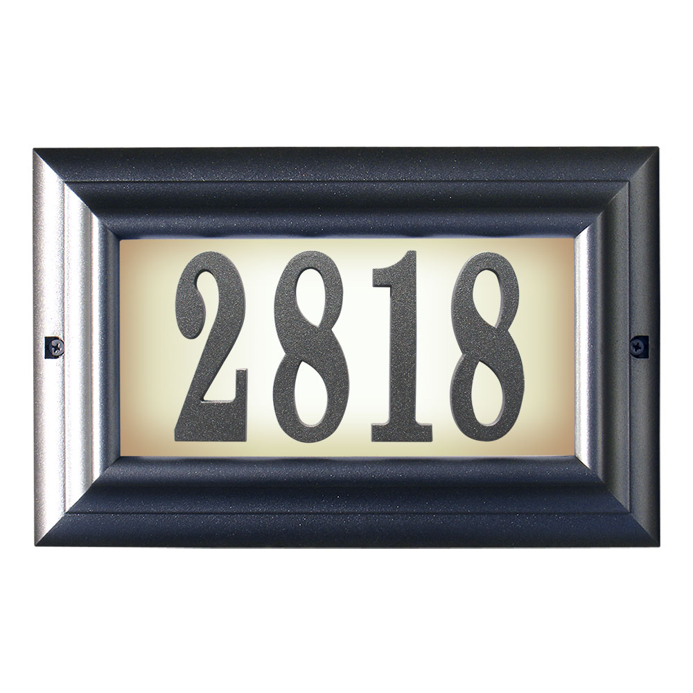 Ltl-1301-pw 15 In. Edgewood Large Lighted Address Plaque In Pewter Frame Color