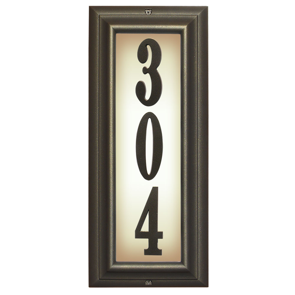 Ltv-1303-orb 15 In. Edgewood Vertical Lighted Address Plaque In Oil Rub Bronze Frame Color