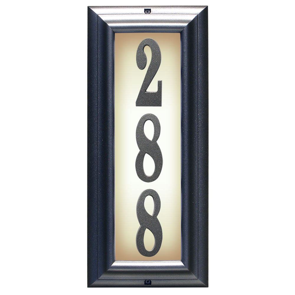 Ltv-1303-pw 15 In. Edgewood Vertical Lighted Address Plaque In Pewter Frame Color