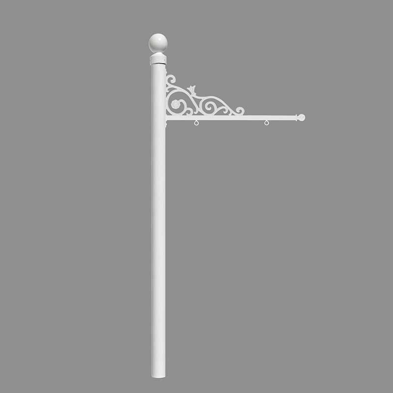 Repst-004-wht 5 In. Prestige Real Estate Sign System With Ball Finial, No Base - White Color