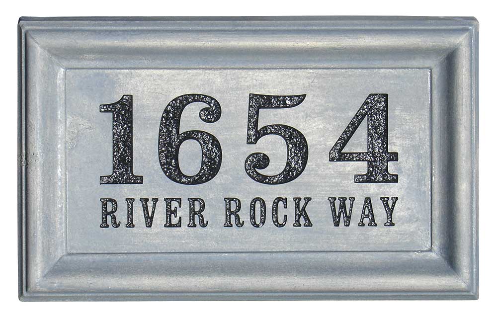 Ccab-arc-ag 20 In. Engraved Arch Cast Concrete Address Block In Antique Gray Color