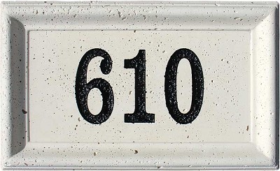 Ccab-rec-trav-ag 18 In. Engraved Rectangle Travertine Style Cast Concrete Address Block In Antique Gray Color