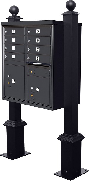 Wdpst-s4-cbu-blk 10 In. Westhaven Decorative Cbu Square Posts With Large Ball Finial- Black