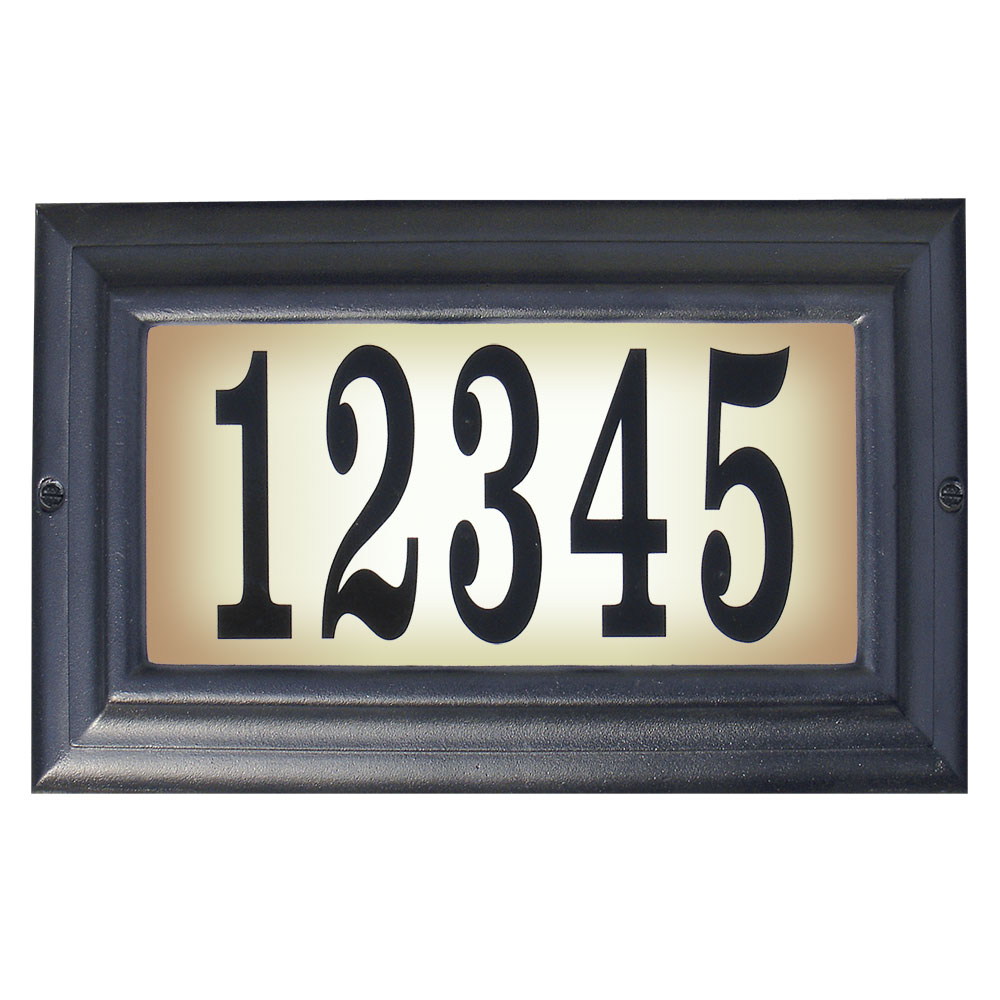 Lts-1300-bl 15 In. Edgewood Standard Lighted Address Plaque In Black Frame Color