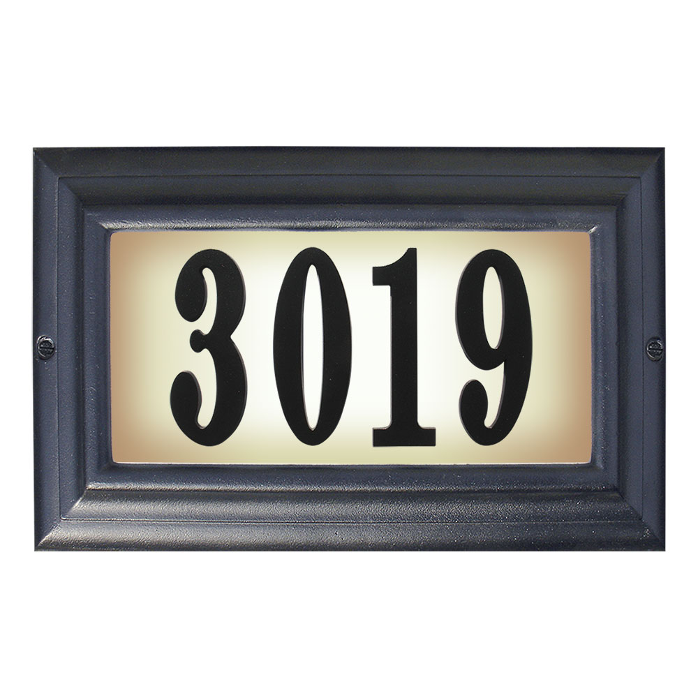 Ltl-1301-bl 15 In. Edgewood Large Lighted Address Plaque In Black Frame Color