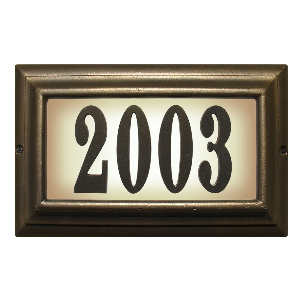 Ltl-1301-fb 15 In. Edgewood Large Lighted Address Plaque In French Bronze Frame Color