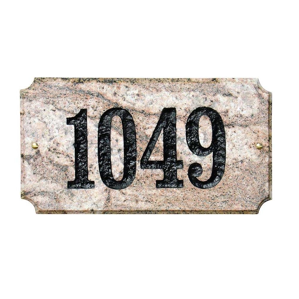 Exe-4702-fc 9 In. Executive Cut Corner Rectangle Five Color Natural Stone Color Solid Granite Address Plaque